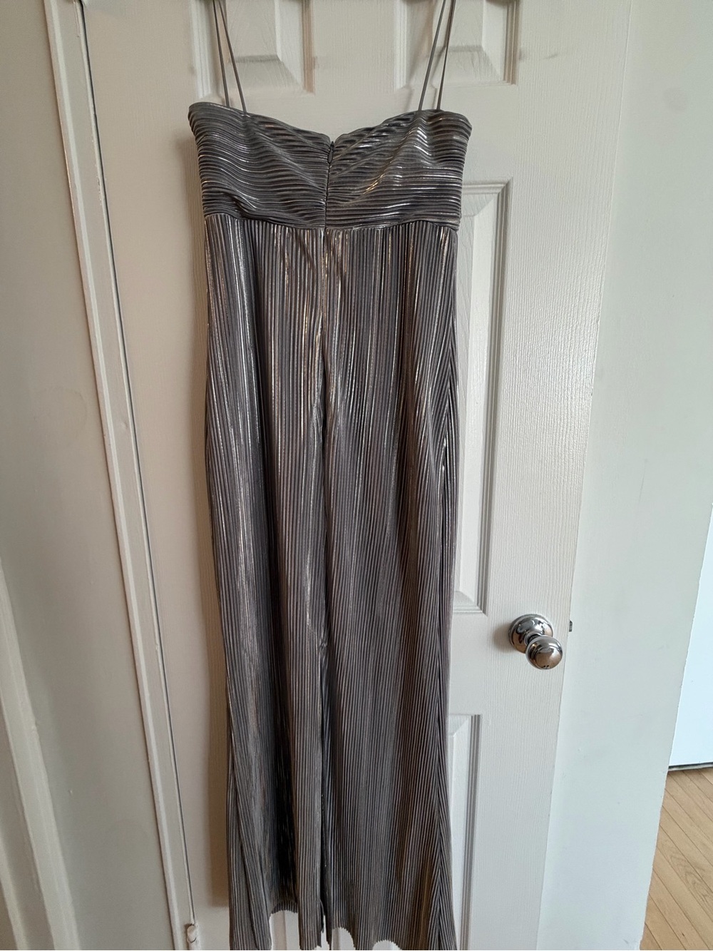 Lovers + Friends Silver Metallic Plisse Maxi Dress - Picture 6 of 6
